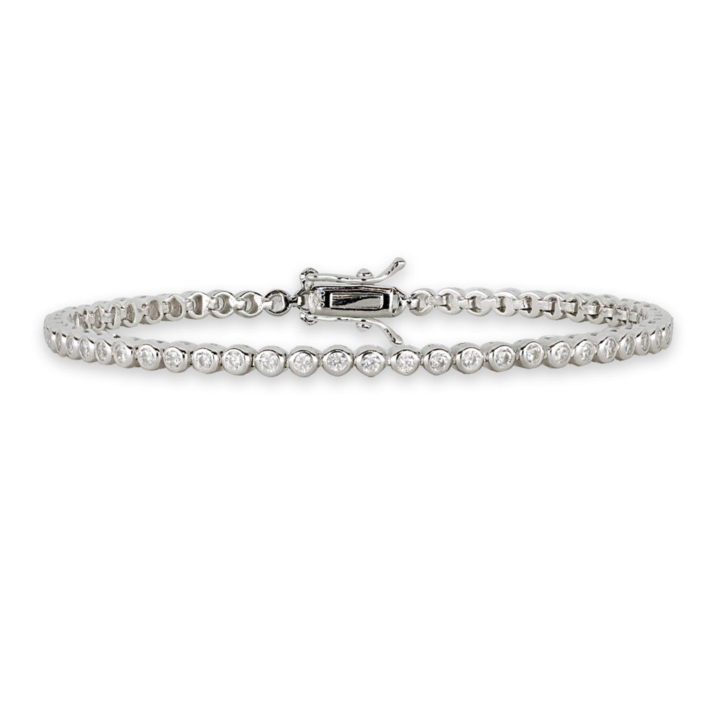 Bracciale Tennis in Argento 925, 2.3Mm, Argento Sterling