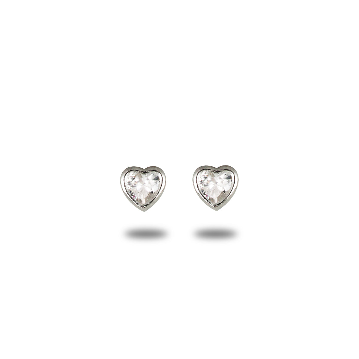 Orecchini In Oro Bianco 9kt Con Cubic Zirconia 5mm, Tondi, A 6 Rebbi, Chiusura A Farfallina, Peso 0.48g