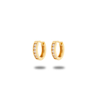 Orecchini Fabiani cerchietto in argento 925 dorato con zirconi - Fabiani Gioiellerie