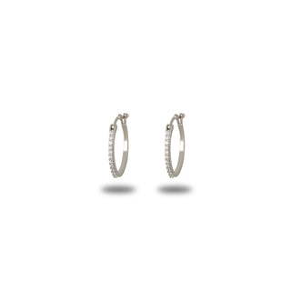 Orecchini Fabiani cerchi in oro bianco 9Kt con zirconi - Fabiani Gioiellerie