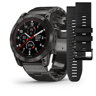 GARMIN fēnix® 7X Pro – Sapphire Solar Edition - Carbon Gray DLC Titanium con bracciale Vented Titanium