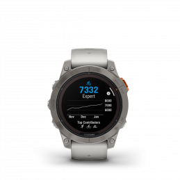 GARMIN fēnix® 7 Pro – Sapphire Solar Edition - Titanium con cinturino Fog Gray/Ember Orange