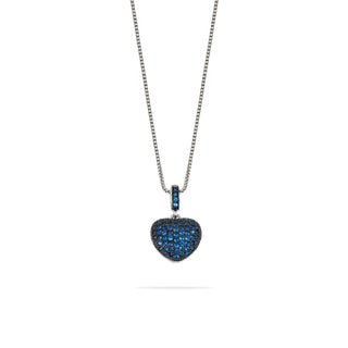 Collana Fabiani in argento 925  con cuore e zirconi blu - Fabiani Gioiellerie