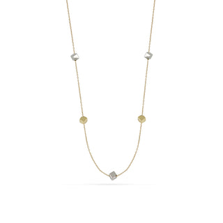 Collana Fabiani in oro giallo e bianco con cubi - Fabiani Gioiellerie