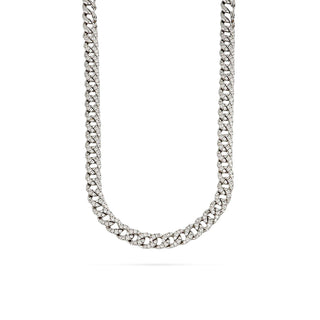 Girocollo Fabiani in oro bianco 18Kt maglia groumette con diamanti  4,06 Ct - Fabiani Gioiellerie