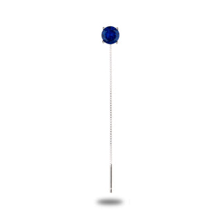 Mono orecchino Fabiani pendente in argento 925 con zircone blu