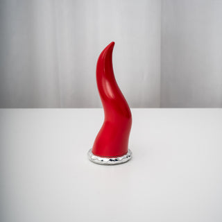 Corno Rosso con Base Argentata Meridien