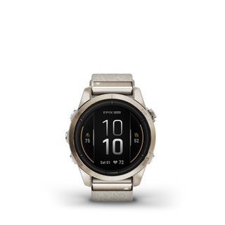 GARMIN epix™ Pro (Gen 2) – Sapphire Edition | 42 mm - Soft Gold con cinturino in nylon Cream Heathered