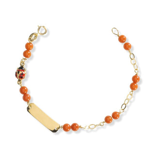 Bracciale Fabiani con corallo, smalto e targhetta - Fabiani Gioiellerie