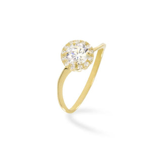 Anello Fabiani solitario con zirconi taglio brillante - Fabiani Gioiellerie