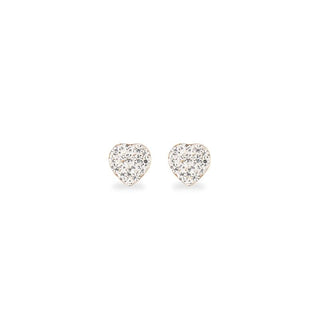 Orecchini Fabiani con cuori in oro giallo e crystal white - Fabiani Gioiellerie