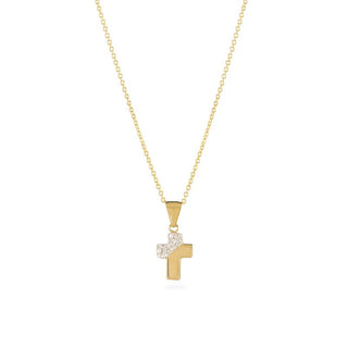 Collana Fabiani in argento con pendente croce in oro giallo 18Kt - Fabiani Gioiellerie