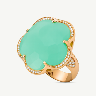 Anello Bon Ton Pasquale Bruni in oro rosa, crisoprasio e diamanti
