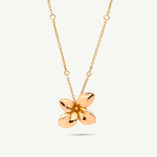 Collana Foglia Pasquale Bruni in oro rosa 18 kt con diamanti