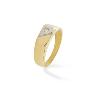 Anello Fabiani chevalier con zircone taglio brillante - Fabiani Gioiellerie