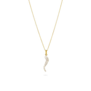 Collana Fabiani in argento con pendente in oro giallo 18Kt crystal White - Fabiani Gioiellerie
