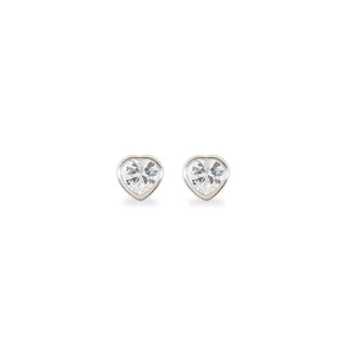Orecchini Fabiani cuore in oro bianco 18Kt con zircone - Fabiani Gioiellerie
