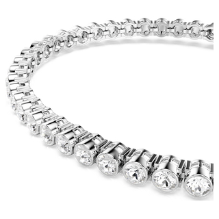 Bracciale Tennis Imber Emily, Taglio Round, Bianco, Placcato rodio