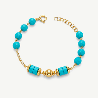Bracciale con sfere in Aulite Celeste e Sfera centrale lucida