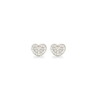 Orecchini Fabiani con cuori in oro bianco 18Kt e zirconi - Fabiani Gioiellerie