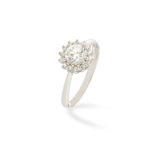 Anello Fabiani margherita con zirconi taglio brillante - Fabiani Gioiellerie