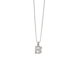 Collana Fabiani con lettera B in argento 925 e zirconi - Fabiani Gioiellerie