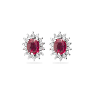 Orecchini Fabiani con rubino centrale e diamanti - Fabiani Gioiellerie