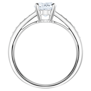 Anello Attract, Taglio tondo, Pavé, Bianco, Placcato rodio