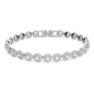 Braccialetto Una Angelic, Taglio Round, Piccolo, Bianco, Placcato rodio