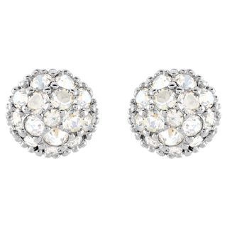 Orecchini a lobo Euphoria, Forma rotonda, Bianchi, Placcato rodio