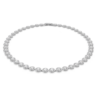 Collana Una Angelic, Taglio Round, Media, Bianca, Placcato rodio