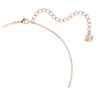 Pendente Swan, Cigno, Nero, Placcato color oro rosa