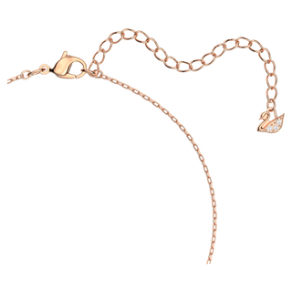 Collana Una, Taglio Round, Bianca, Placcato color oro rosa