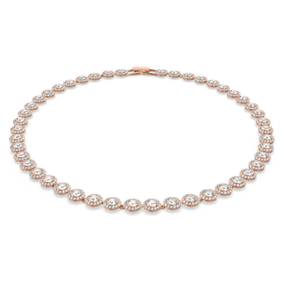 Collana Una Angelic, Taglio Round, Media, Bianca, Placcato color oro rosa