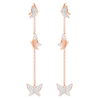 Orecchini Lilia, bianco, Placcato oro Rosa