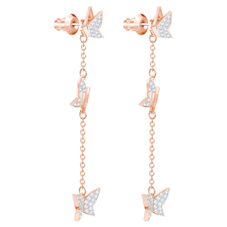 Orecchini Lilia, bianco, Placcato oro Rosa