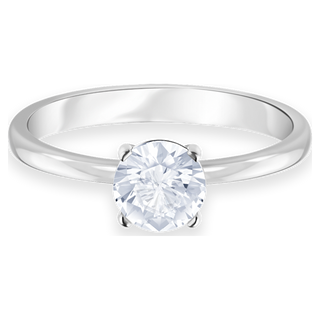 Anello Stilla Attract, Taglio Round, Bianco, Placcato rodio