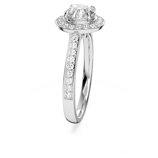 Anello Una Angelic, Taglio tondo, Pavé, Bianco, Placcato rodio