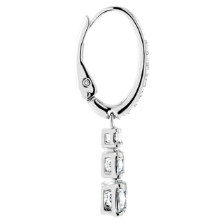 Orecchini a cerchio Stilla Attract, Taglio Round, Bianchi, Placcato rodio