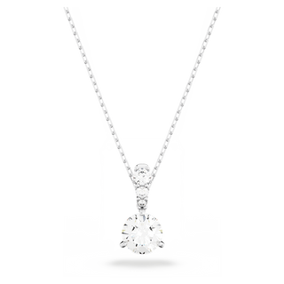 Pendente Stilla, Taglio Round, Bianco, Placcato rodio