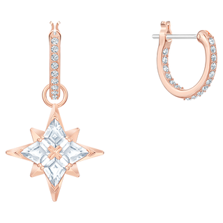 Orecchini pendenti Symbolica, Stella, Bianchi, Placcato color oro rosa
