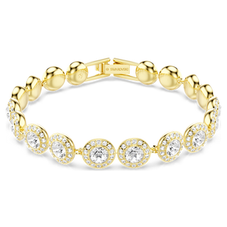 Braccialetto Una Angelic, Taglio tondo, Pavé, Medio, Bianco, Placcato color oro