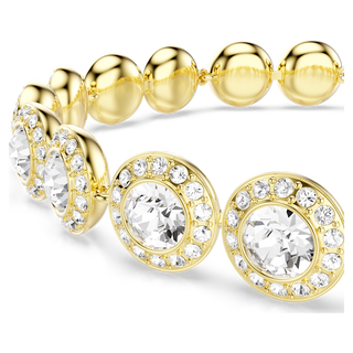 Braccialetto Una Angelic, Taglio tondo, Pavé, Medio, Bianco, Placcato color oro