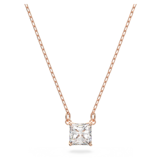 Collana Stilla Attract, Taglio squadrato, Bianca, Placcato color oro rosa