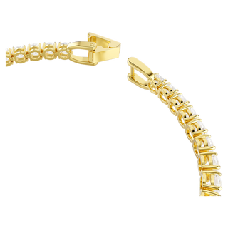 Braccialetto Matrix Tennis, Taglio Round, Bianco, Placcato color oro