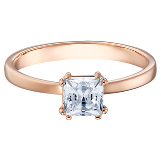 Anello Stilla Attract, Taglio squadrato, Bianco, Placcato color oro rosa