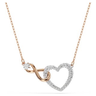 Collana Hyperbola, Infinito e cuore, Bianca, Mix di finiture