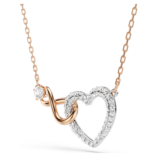 Collana Hyperbola, Infinito e cuore, Bianca, Mix di finiture