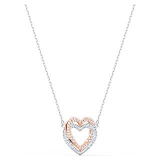 Collana Hyperbola, Cuore, Bianca, Mix di finiture