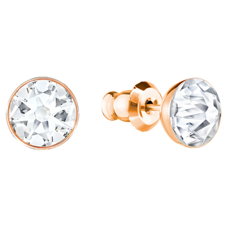 Orecchino jacket Forward, Taglio Round, Bianchi, Placcato color oro rosa